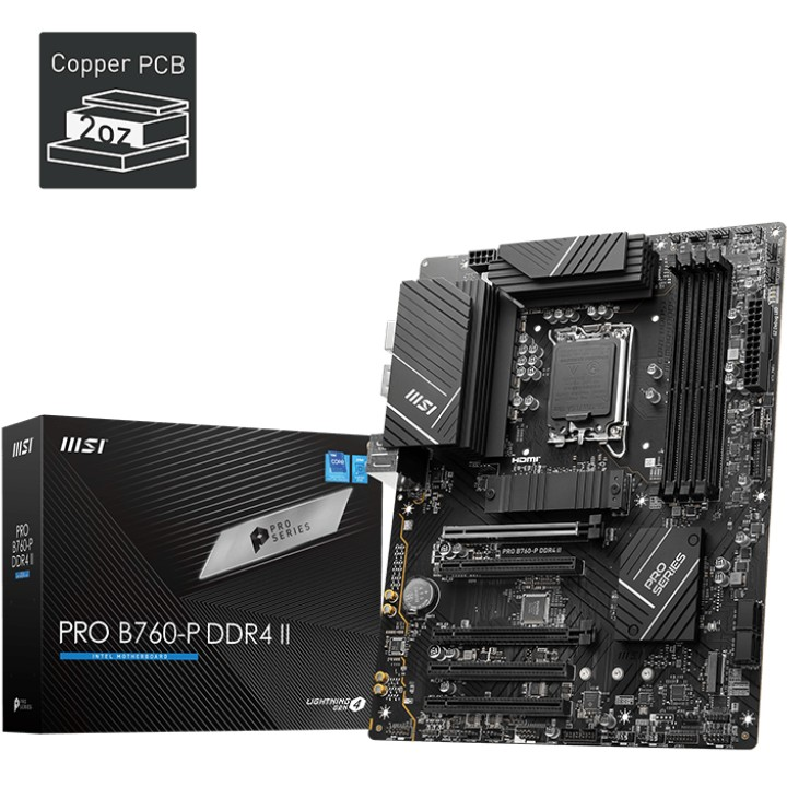 MSI PRO B760-P DDR4 II alaplap Intel B760 LGA 1700 ATX (7E29-001R)-0