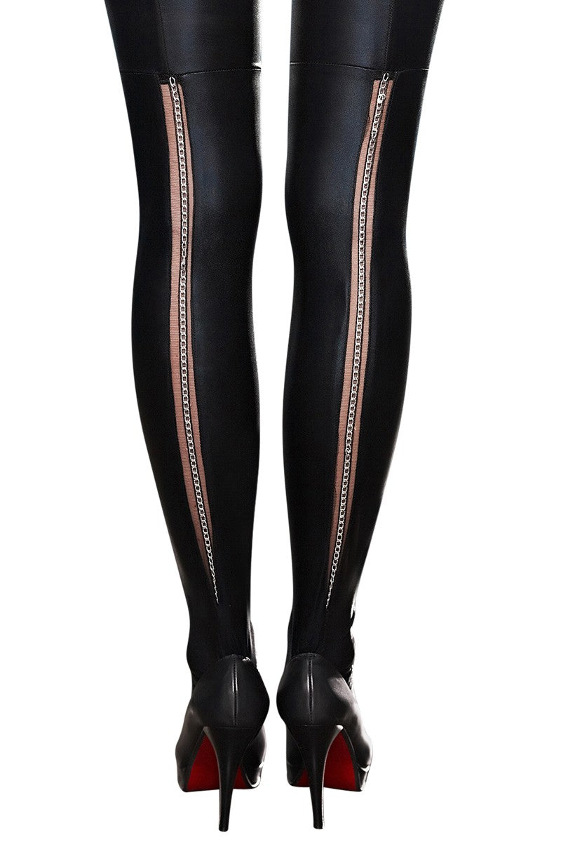 schwarze Straps-Strümpfe A0190 L/XL von 7-Heaven-0