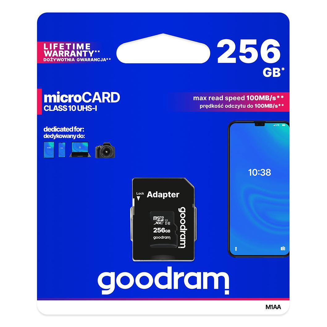 Goodram M1AA 256 GB MicroSDXC UHS-I Klasa 10 (M1AA-2560R12)-0