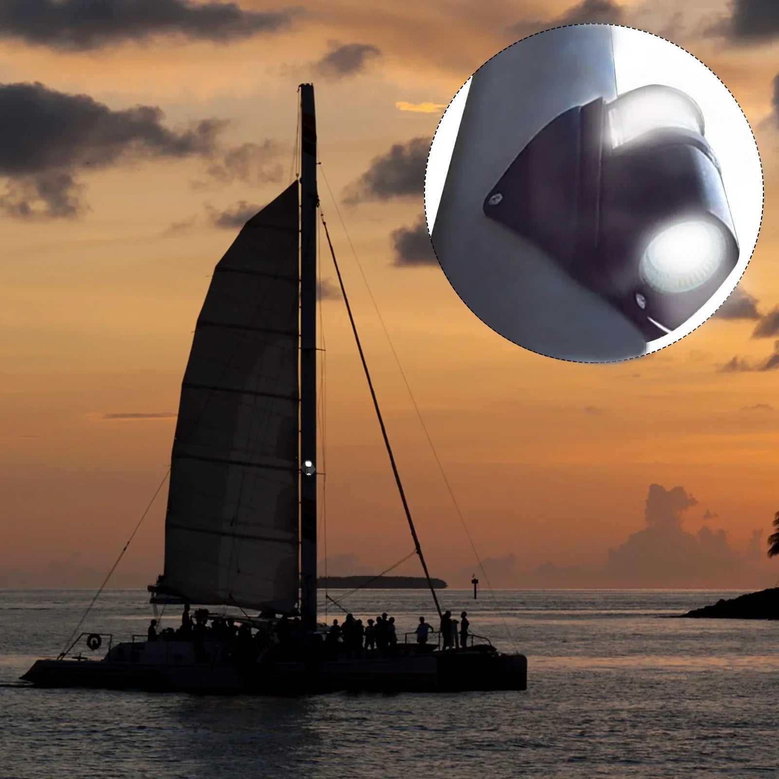 Marine Sailboat Sunshade and Deck Light-4