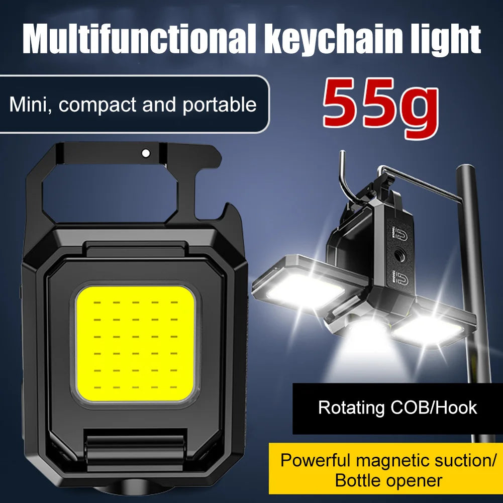 LED Mini Keychain Light Type-C Rechargeable Flashlight-2