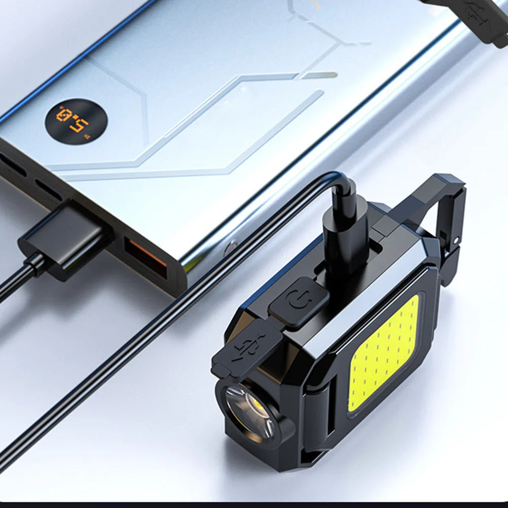 LED Mini Keychain Light Type-C Rechargeable Flashlight-3