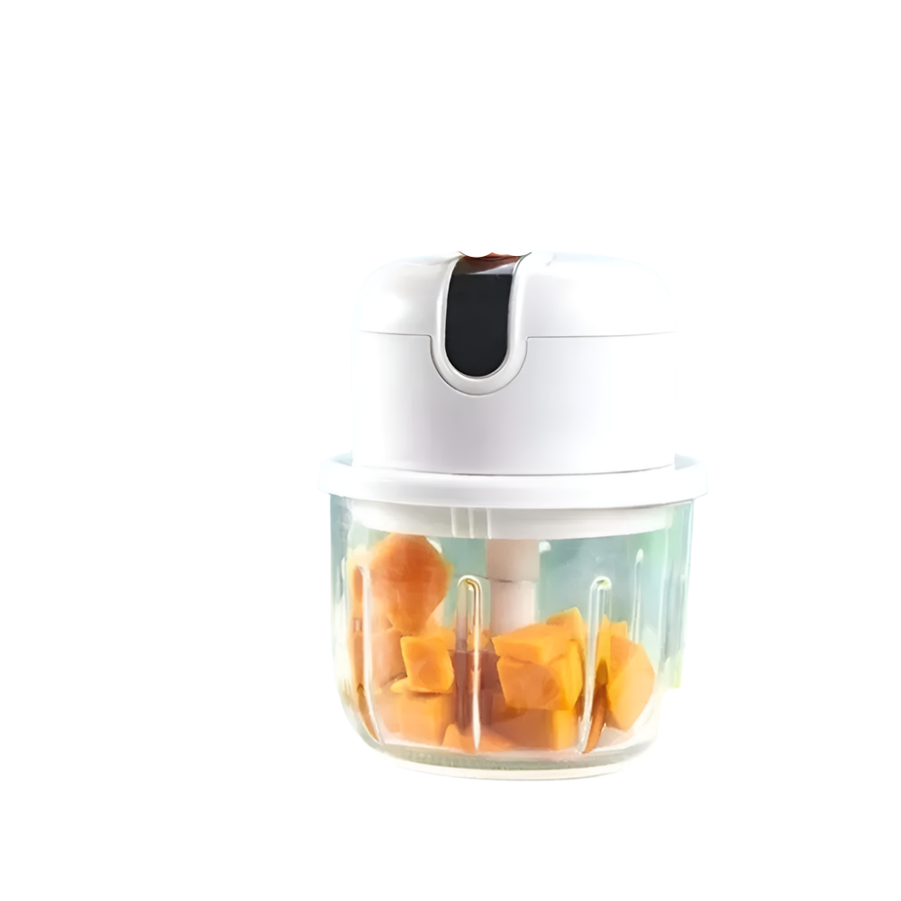 Electric Garlic Masher USB Rechargeable Mini Food Chopper White-0