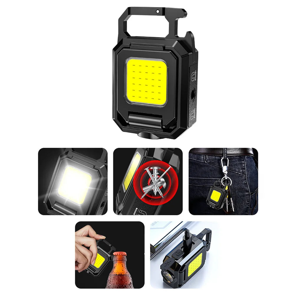 LED Mini Keychain Light Type-C Rechargeable Flashlight-4