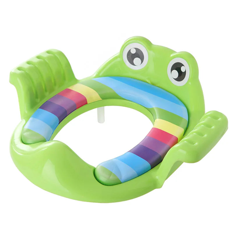 Removable Baby Toilet Training Seat Potties Seat With Armrest Girls Boy Toilet Training Potty Safety Cushion Infant Care- Green-3