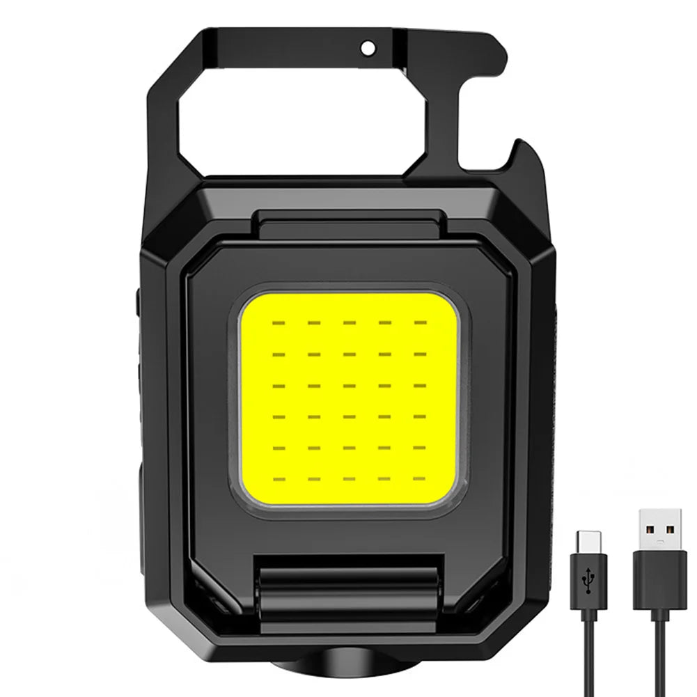 LED Mini Keychain Light Type-C Rechargeable Flashlight-0