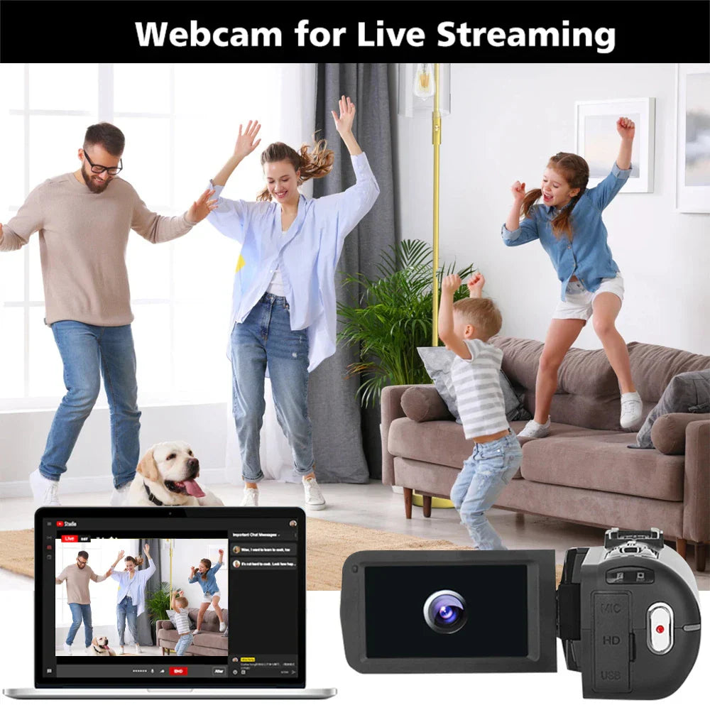 8K Digital Video Camera 64GB Card Included Black-3