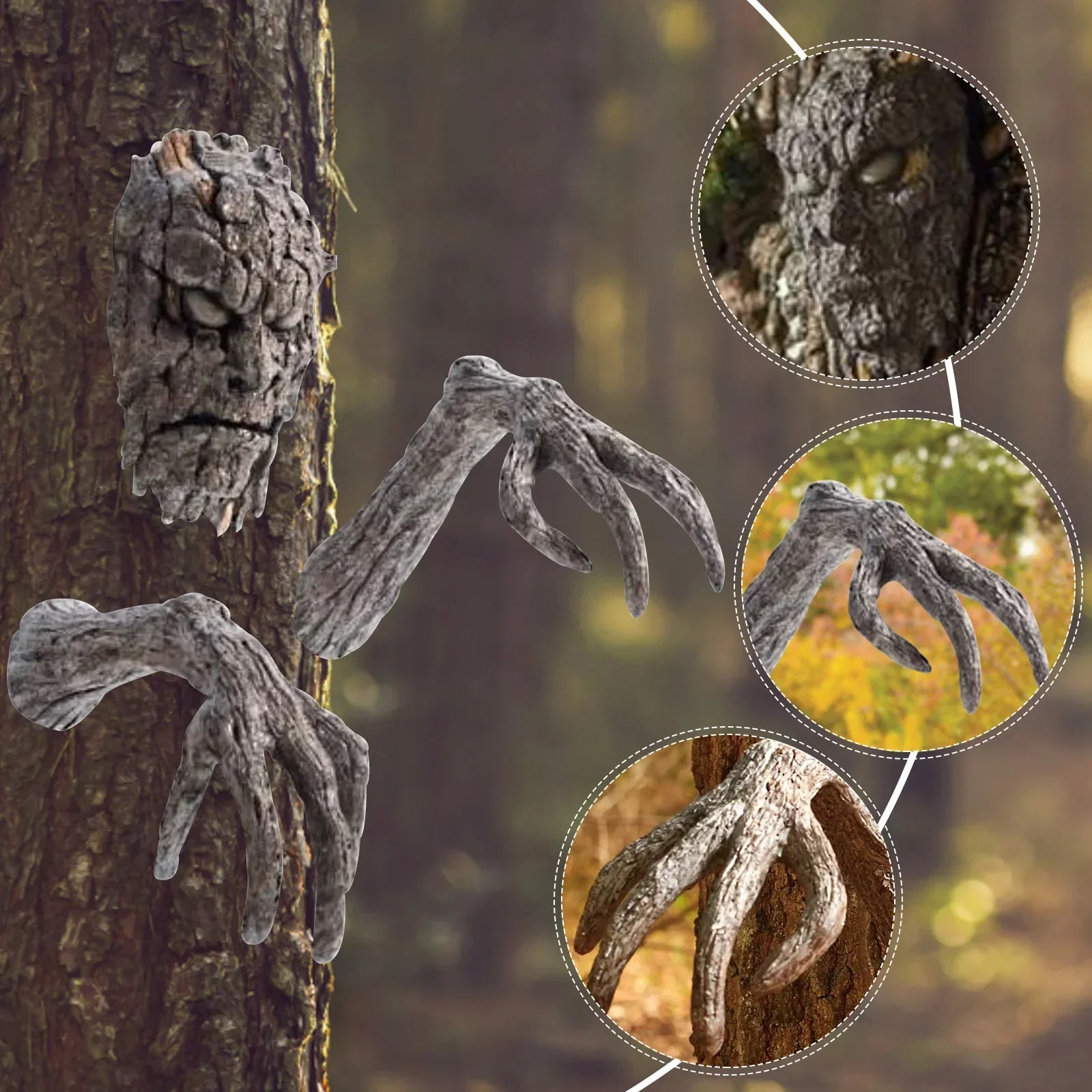 Halloween Tree Demon Face Garden Statue-2
