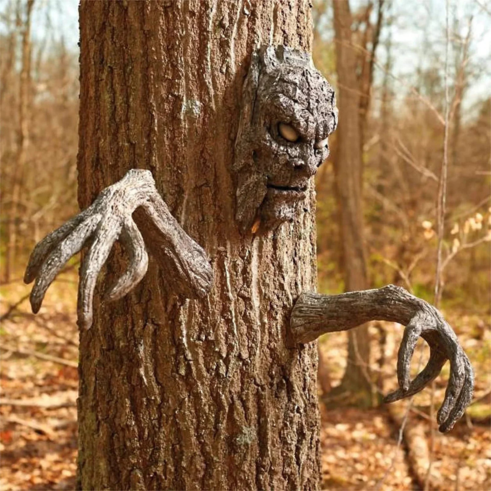 Halloween Tree Demon Face Garden Statue-1