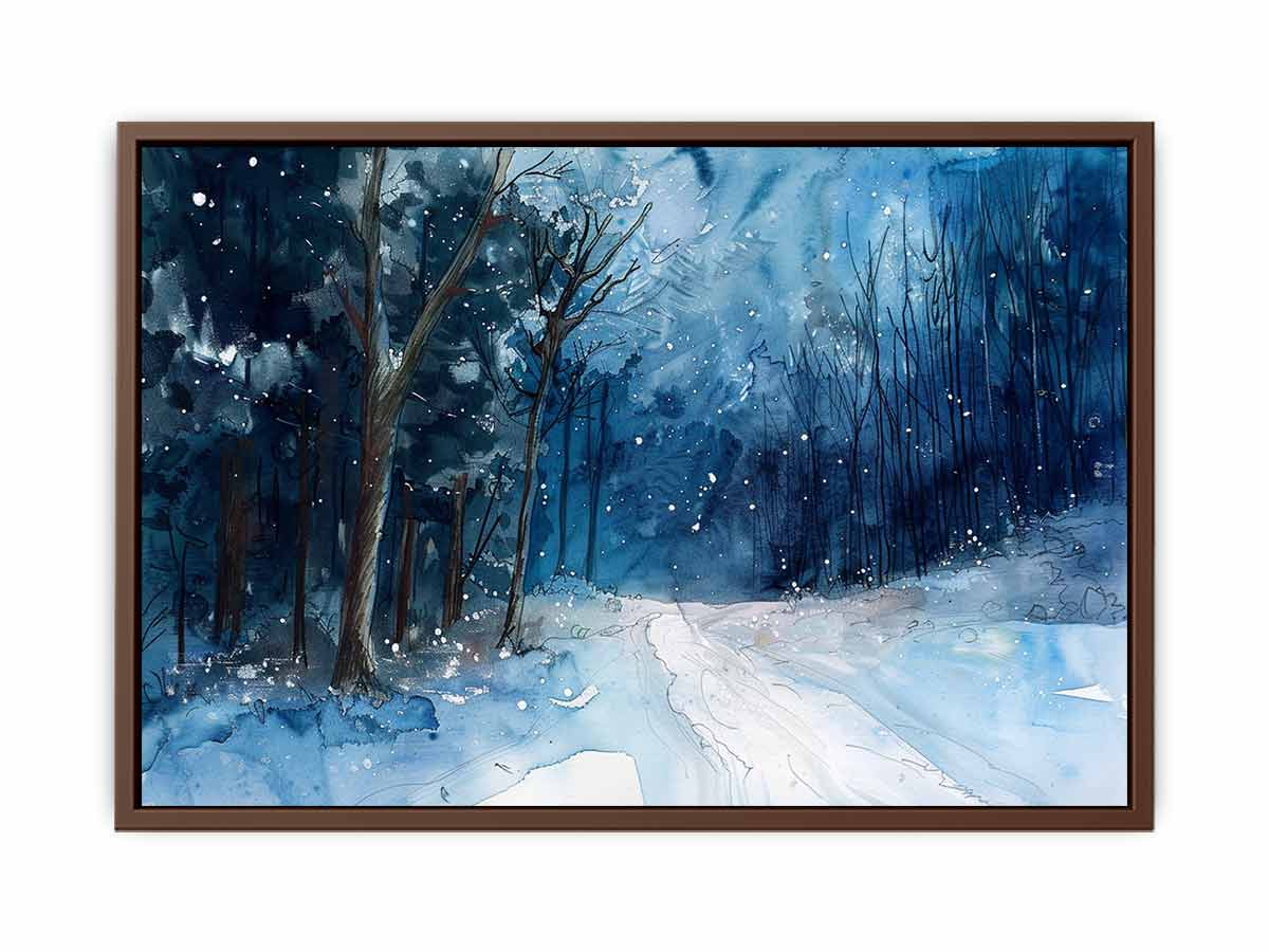 Winter  Watercolor Painitng  Canvas Art Print-6
