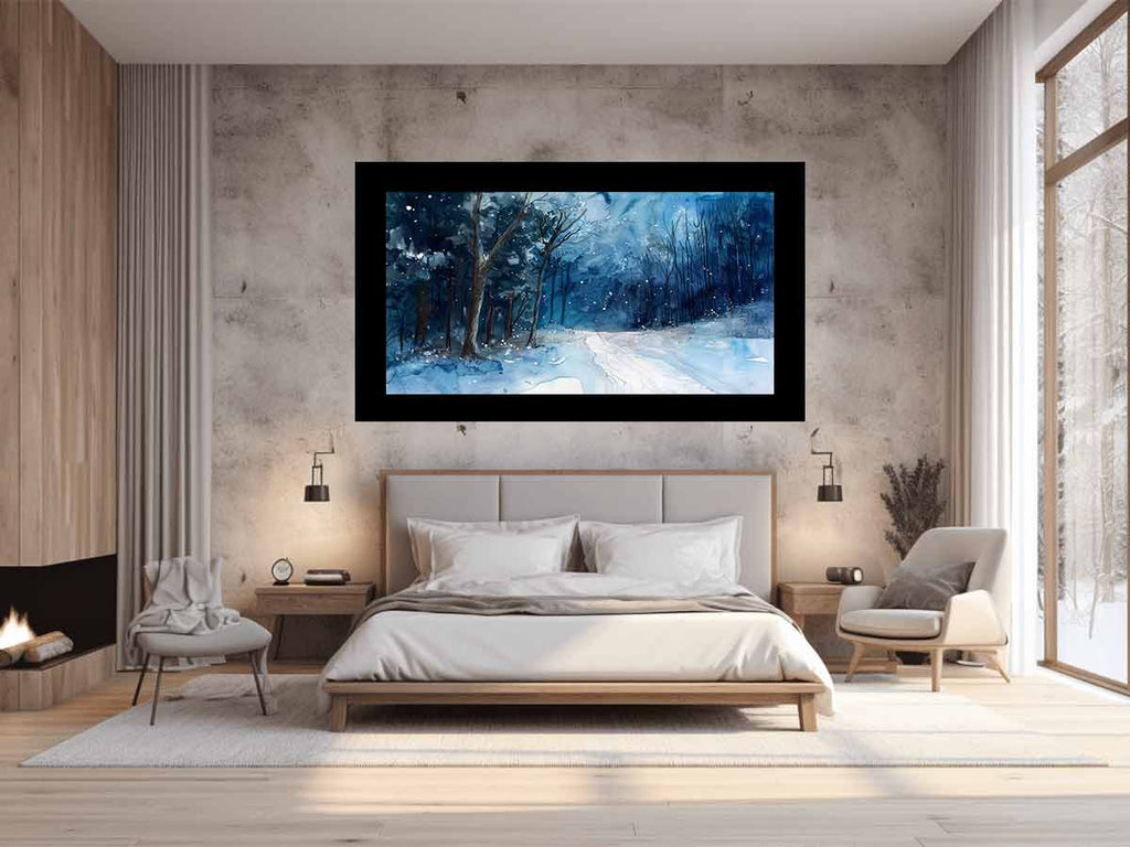 Winter  Watercolor Painitng  Canvas Art Print-1