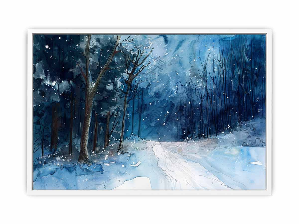 Winter  Watercolor Painitng  Canvas Art Print-5